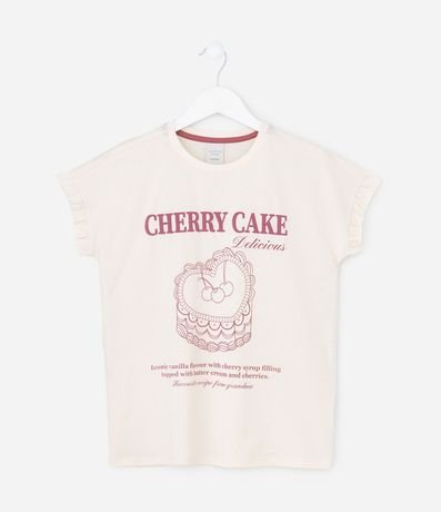 Remera Infantil con Estampado de Bolo Cherry Cake – Talle 5 a 14 años