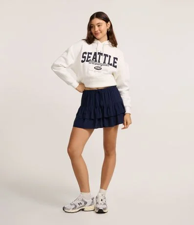 Short Pollera en Viscosa con Lazo y Volados