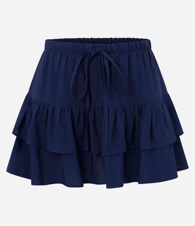 Short Pollera en Viscosa con Lazo y Volados 6