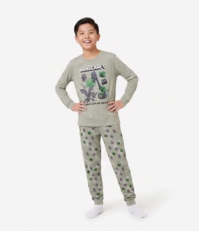 Pijama Infantil con Estampado Minecraft – Talle 5 a 14 años