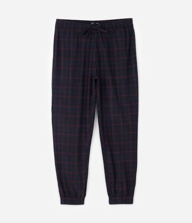 Pantalón de Pijama Masculino Jogger en Plush a Cuadros 5