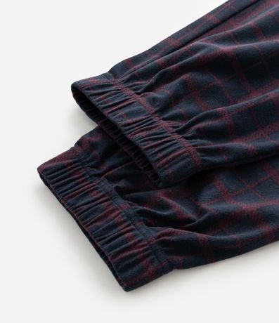 Pantalón de Pijama Masculino Jogger en Plush a Cuadros 8