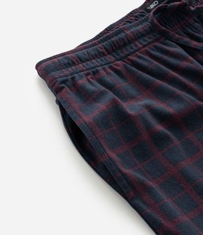 Pantalón de Pijama Masculino Jogger en Plush a Cuadros 9
