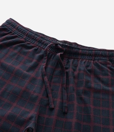 Pantalón de Pijama Masculino Jogger en Plush a Cuadros 10