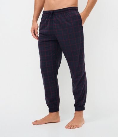 Pantalón de Pijama Masculino Jogger en Plush a Cuadros 2