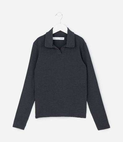 Blusa Infantil en Rib con Cuello Polo – Talle 5 a 14 años