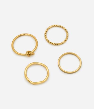 Kit 04 Anillos Finos de Acero Inoxidable a Prueba de Agua