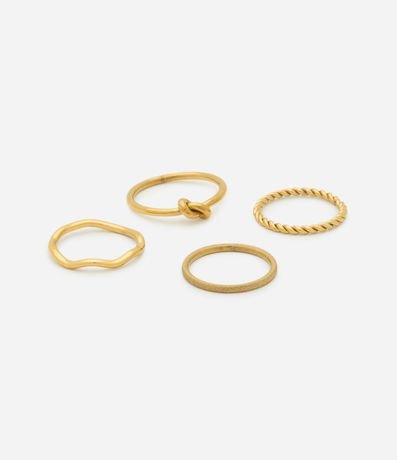 Kit 04 Anillos Finos de Acero Inoxidable a Prueba de Agua 3