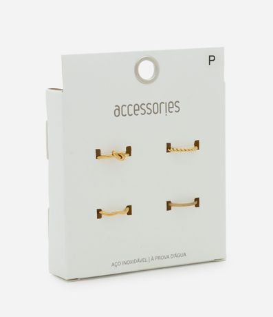 Kit 04 Anillos Finos de Acero Inoxidable a Prueba de Agua 3