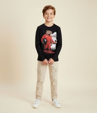 Remera Infantil con Estampado Carpincho Piloto – Talle 5 a 14 años