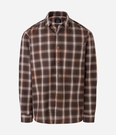 Camisa Manga Larga en Tricolina de Cuadros