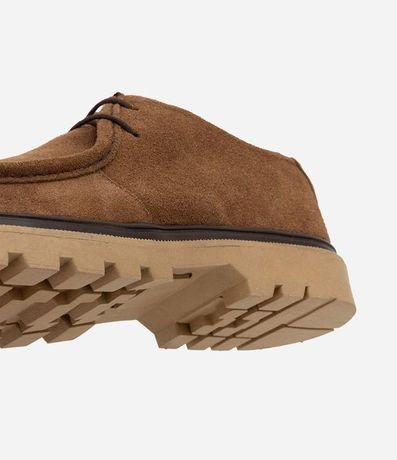 Zapato Moc Toe en Cuero Gamuzado con Cordón 4