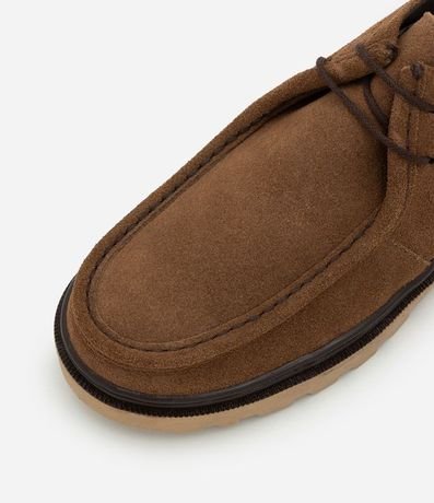 Zapato Moc Toe en Cuero Gamuzado con Cordón 5
