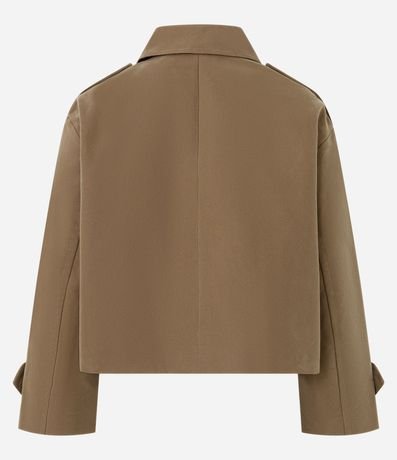 Trench Coat Corto con Abotonado Cruzado 2