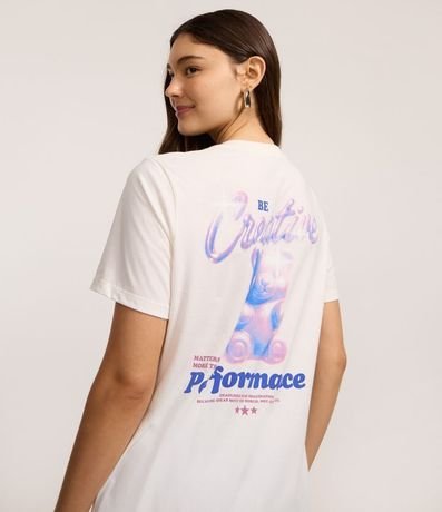 Remera Manga Corta con Estampa de Oso de Goma