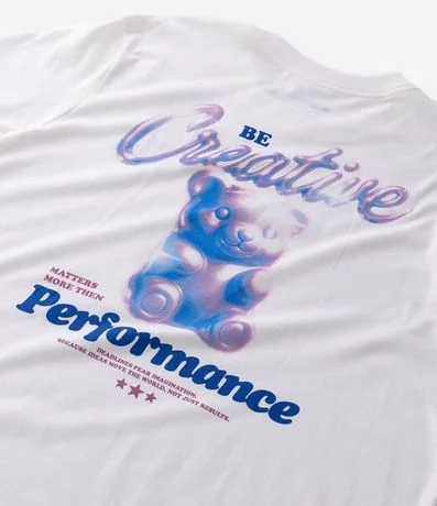 Remera Manga Corta con Estampa de Oso de Goma 10