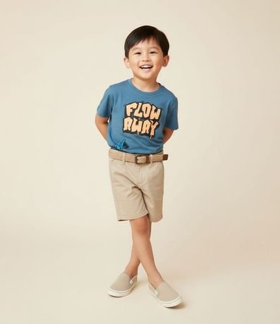 Remera Relaxed Infantil en Suedine con Estampa de Grafite - Talle 5 a 14 años