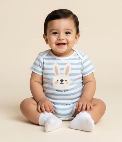 Body Infantil con Estampado de Conejo – Talle 0 a 18 Meses