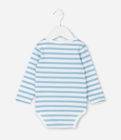 Body Infantil Manga Larga Rayada con Estampa de Conejito – Talle 0 a 18 Meses 2