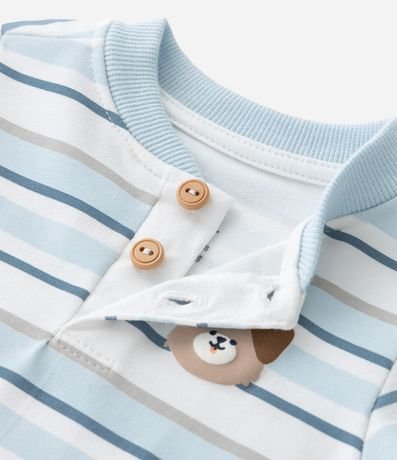 Body Infantil Listrado con Perrito en el Pecho – Talle RN a 18 Meses 4