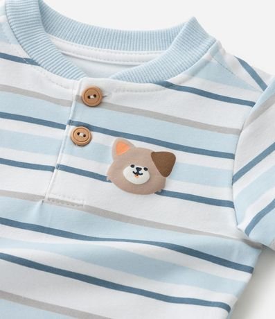 Body Infantil Listrado con Perrito en el Pecho – Talle RN a 18 Meses 6
