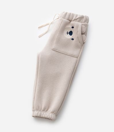 Pantalón Infantil con Oso Aplicado en Bolsillo – Talle 0 a 18 Meses 5