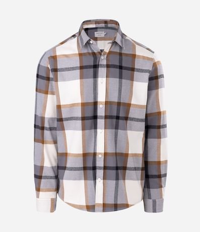 Camisa Manga Larga en Franela con Listrado en Bloques 5