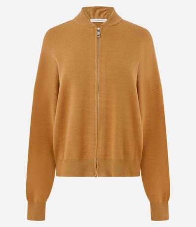 Campera Over en Punto con Cremallera 5