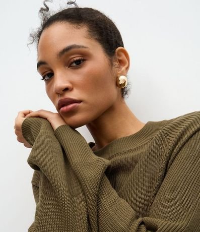 Vestido Midi en Punto con Manga Larga