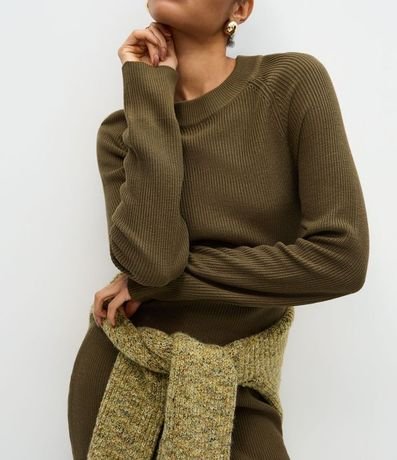 Vestido Midi en Punto con Manga Larga 2