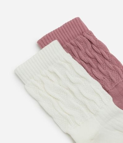 Kit 02 Medias infantiles Caño Medio en Algodón - Talle 24/29 - 30/35 3