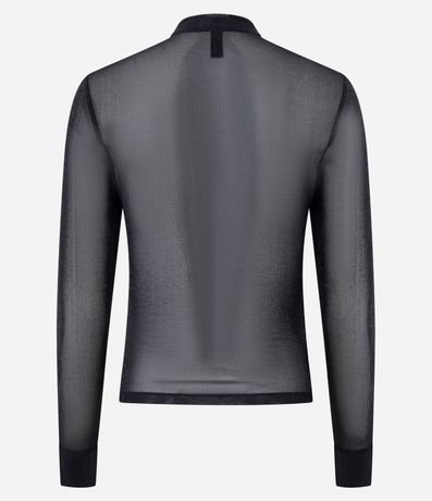 Blusa en Tule con Brillo y Cuello Alto 3