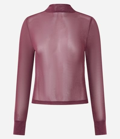 Blusa en Tule con Brillo y Cuello Alto 4