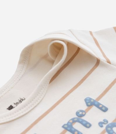 Body Infantil Listrado con Lettering en Portugués – Talle RN a 18 Meses 4