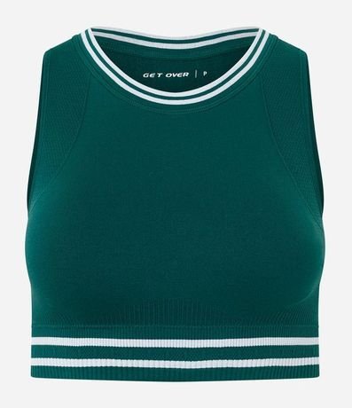 Top Deportivo Alargado con Rayas Contrastantes y Seamless