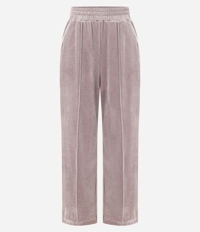 Pantalón Deportivo Recto en Plush con Piping Contrastante 5