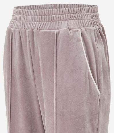 Pantalón Deportivo Recto en Plush con Piping Contrastante 6