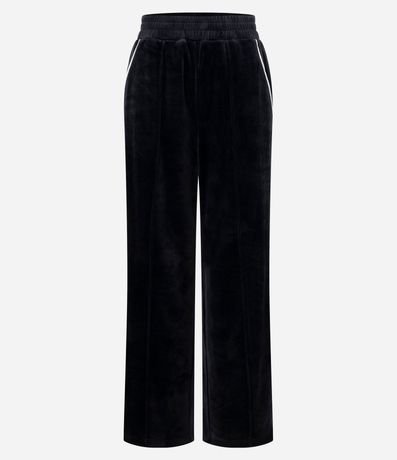 Pantalón Deportivo Recto en Plush con Piping Contrastante 5