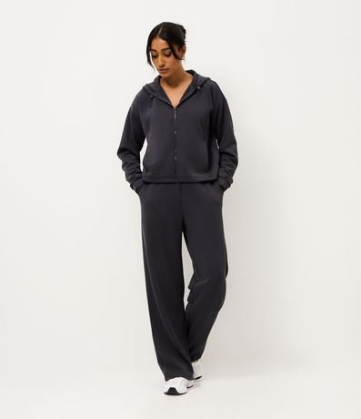 Pantalón Deportiva Recta Texturizada con Ajuste en la Cintura