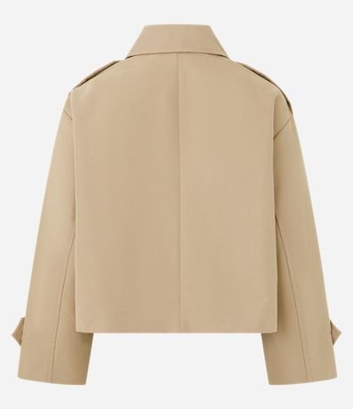 Trench Coat Corto con Abotonado Cruzado 4