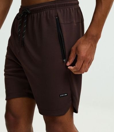 Bermuda Deportiva Texturizada con Cintura Elástica y Bolsillos con Cremallera 3