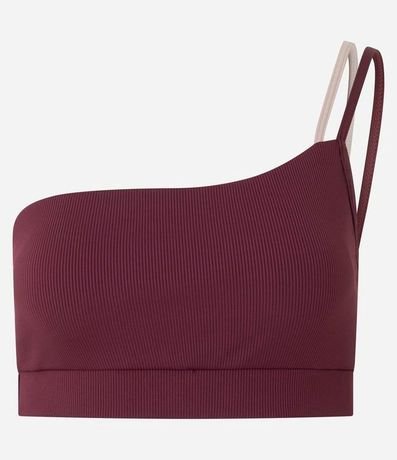 Top Hombro Único Deportivo en Microfibra Acanalada