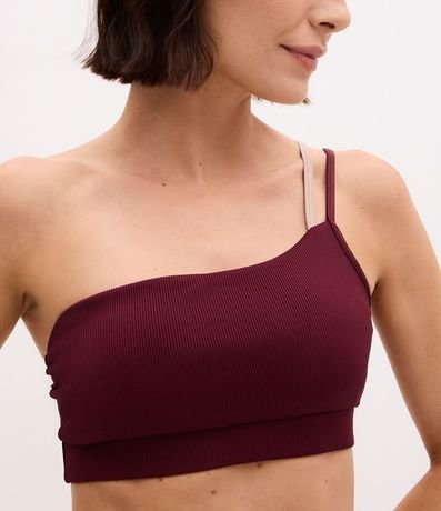 Top Hombro Único Deportivo en Microfibra Acanalada 3