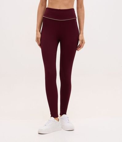 Pantalón Legging Deportiva en Microfibra Acanalada con Friso Contrastante 2