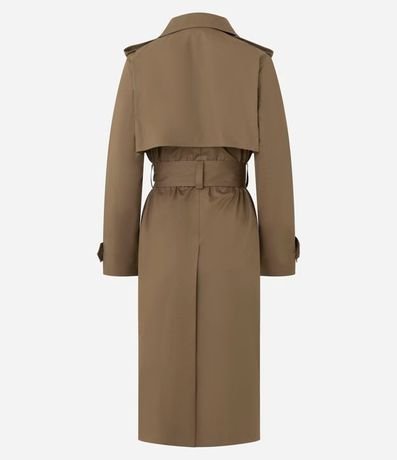 Trench Coat Alargado en Gabardine con Cinta para Lazo 8