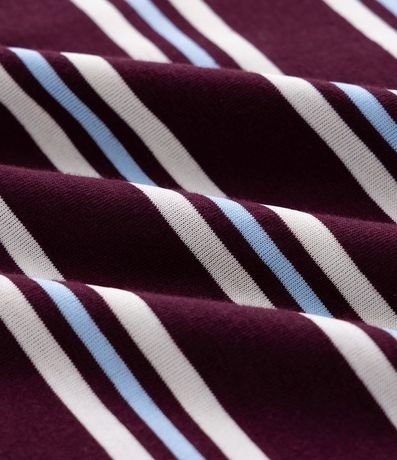 Remera en Malla con Cuello Polo y Estampa de Rayas 6