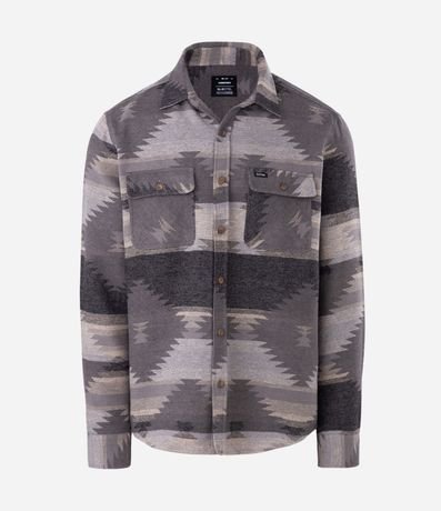 Camisa Comfort en Jacquard con Bolsillos y Estampa 4