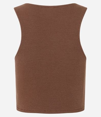 Blusa Cropped sin Mangas en Algodón Acanalado 6