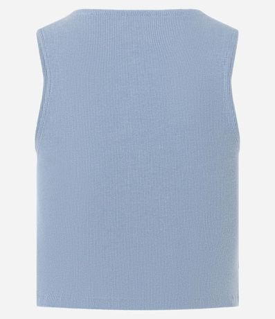 Blusa Cropped sin Mangas en Algodón Acanalado 7