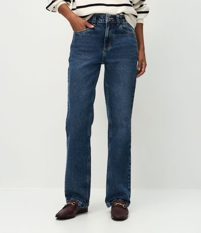 Pantalón Recto Estructurado en Jeans 4